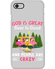 Camping Lover Flamingo Beer God Is Great Beer Is Good People Are Crazy Phone Case tile