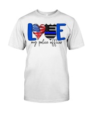 Love My Police Officer USA Flag Classic T-Shirt front