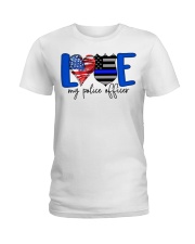 Love My Police Officer USA Flag Ladies T-Shirt tile