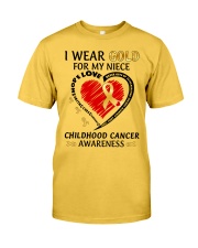 Childhood Cancer Awareness I Wear Gold For My Niece Faith Courage Love Classic T-Shirt front