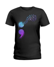Suicide Prevention Awareness There Is A Brighter Day Through Every Dark Night Ladies T-Shirt tile