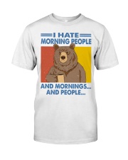 Animal Lover Bear Coffee I Hate Morning People And Mornings Classic T-Shirt front