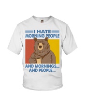 Animal Lover Bear Coffee I Hate Morning People And Mornings Youth T-Shirt tile