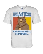 Animal Lover Bear Coffee I Hate Morning People And Mornings V-Neck T-Shirt tile