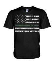 Veteran Gift For Husband Daddy Papaw Protector Hero Vietnam Veterans V-Neck T-Shirt tile