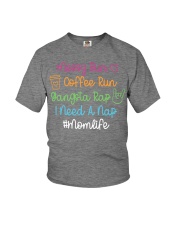 Messy Bun Coffee Run Gangsta Rap I Need A Nap Youth T-Shirt tile