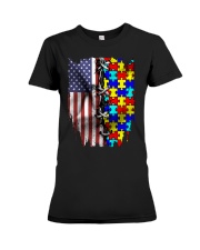 Autism Awareness Flag USA Autism Premium Fit Ladies Tee tile