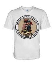 Firefighter Gift Sweet Dries Only Strongest Men Become Firefighters V-Neck T-Shirt tile