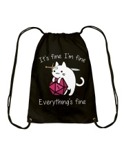 Cat Lover Funny Cat It's Fine I'm Fine Everything's Fine Drawstring Bag tile