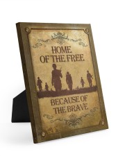 Gift For Veteran Home Of The Free Because Of The Brave Easel-Back Gallery Wrapped Canvas tile