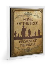 Gift For Veteran Home Of The Free Because Of The Brave Floating Framed Canvas Prints White tile