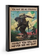 You May See Me Struggle Veteran Floating Framed Canvas Prints Black tile