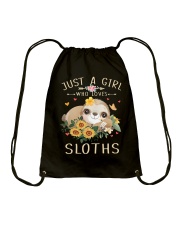 Gift For Sloth Lover Sunflower Just A Girl Who Loves Sloths Drawstring Bag tile
