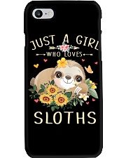 Gift For Sloth Lover Sunflower Just A Girl Who Loves Sloths Phone Case tile