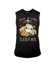 Gift For Sloth Lover Sunflower Just A Girl Who Loves Sloths Sleeveless Tee tile