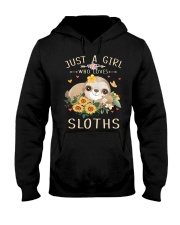 Gift For Sloth Lover Sunflower Just A Girl Who Loves Sloths Hooded Sweatshirt tile
