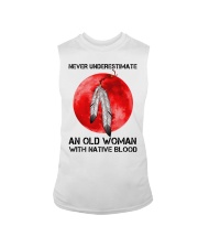 Native American Pride Moon Feathers Never Underestimate An Old Woman With Native Blood Sleeveless Tee tile