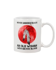 Native American Pride Moon Feathers Never Underestimate An Old Woman With Native Blood Mug tile