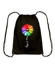 LGBT Pride Gift Peace Flower Love Is Love Drawstring Bag tile