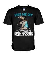 Gift For Dog Lover Piss Me Off I Will Slap You Even Google Won't Be Able To Find Pug V-Neck T-Shirt tile