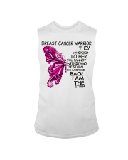 Breast Cancer Warrior She Whispered Back Iam The Storm Butterfly Sleeveless Tee tile