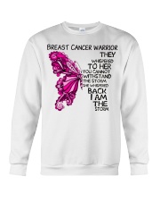 Breast Cancer Warrior She Whispered Back Iam The Storm Butterfly Crewneck Sweatshirt tile
