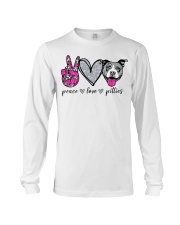 Gift For Dog Lover Peace Love Pitties Long Sleeve Tee tile
