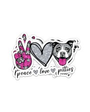 Gift For Dog Lover Peace Love Pitties Sticker - 4 pack (Horizontal) front