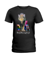 LGBT Pride Gift Mama Wolf Ladies T-Shirt tile