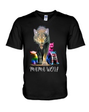LGBT Pride Gift Mama Wolf V-Neck T-Shirt tile