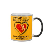 Childhood Cancer Awareness I Wear Gold For My Friend Courage Color Changing Mug tile