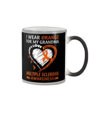 Multiple Sclerosis Awarerness I Wear Orange For My Grandma Color Changing Mug tile