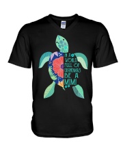 Gift For Turtle Lover In A World Full Of Grandmas Be A MiMi V-Neck T-Shirt tile