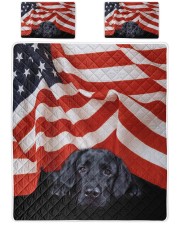 Gift For Dog Lover Black Labrador Under The Flag Queen Quilt Bed Set front