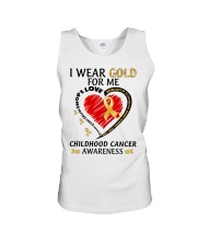 Childhood Cancer Awareness I Wear Gold For Me Never Give Up Faith Unisex Tank tile