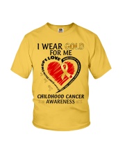 Childhood Cancer Awareness I Wear Gold For Me Never Give Up Faith Youth T-Shirt tile
