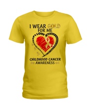 Childhood Cancer Awareness I Wear Gold For Me Never Give Up Faith Ladies T-Shirt tile
