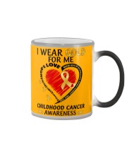 Childhood Cancer Awareness I Wear Gold For Me Never Give Up Faith Color Changing Mug tile