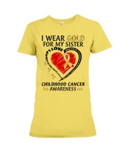 Childhood Cancer Awareness I Wear Gold For My Sister Premium Fit Ladies Tee tile
