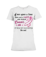 Breast Cancer Awareness There Was Lady Who Kicked Cancer's Asss It Was My Daughter Premium Fit Ladies Tee tile