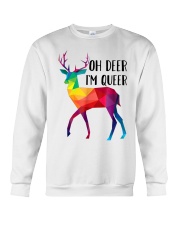 LGBT Pride Gift Oh Deer I'm Queer Crewneck Sweatshirt tile