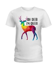 LGBT Pride Gift Oh Deer I'm Queer Ladies T-Shirt tile