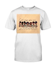 Gift For Black God Says You Are Unique Special Lovely Strong Black Girls Flowers Classic T-Shirt tile