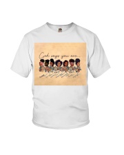 Gift For Black God Says You Are Unique Special Lovely Strong Black Girls Flowers Youth T-Shirt tile