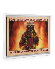 Firefighter Gift Sometimes I Look Back On My Life I'm Seriously Impressed Floating Framed Canvas Prints White tile