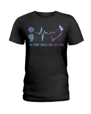 Suicide Prevention Awareness Semicolon No Story Should End Too Soon Butterfly Ladies T-Shirt tile