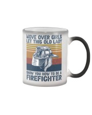 Firefighter Gift Vintage Cap Move Over Girls Let This Old Lady Color Changing Mug tile