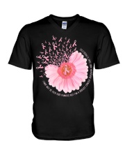 Breast CancerAwareness Sunflower I May Not Be Rich And Famous V-Neck T-Shirt tile