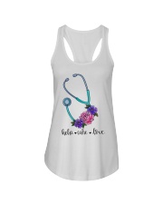 Nurse Gift Help Care Love Ladies Flowy Tank tile