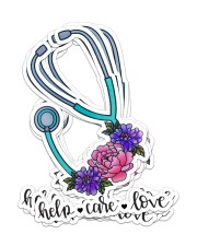 Nurse Gift Help Care Love Sticker - 6 pack (Vertical) front